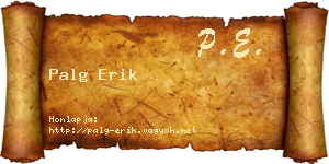 Palg Erik névjegykártya